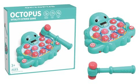doyandader Jeu de marteaux de Taupe | Jeu de marteaux interactif | Forme de Pieuvre Jouet de Coordination œil-Main pour la Maison, Les déplacements, Le développement des compétences pour d'âge