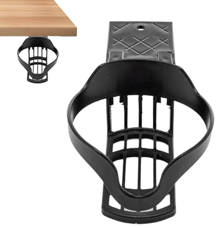 Portavasos con clip para escritorio, soporte para vasos para escritorio de juegos, antiderrames, abrazadera de almacenamiento de tazas, organizador de botellas, vasos para el hogar, aula, mesa de