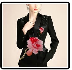 Broche pivoine en cristal vintage pour col de corsage pour manteau, costume, jupe, accessoires pour femme