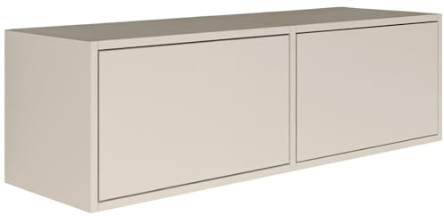 Selsey TV Lowboard - Kaschmir Farbe Moderne Fernseher Kommode 100 x 30 x 30 cm (BxTxH) TV Unterschrank für Wohnzimmer Schrank mit Klappen Push to Open Lowboard Hängend TV Cabinet Wandmontage