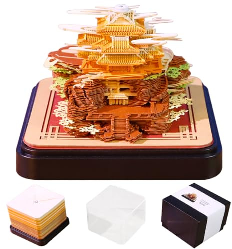 Calendrier 3D 2026 – Calendrier de bureau en papier déchirable avec bloc-notes quotidien, se transformant en superbe œuvre d'art 3D, parfait pour la décoration du bureau et de la maison, bloc-notes 2