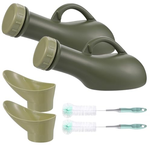 Urinals Bottle 2 Pack Urine Collection Bottles 32 OZ Pee Container Men Women Urine Collections with Cleaning Brushes for Hospital Wheelchair Bedridden Car and Travel Use