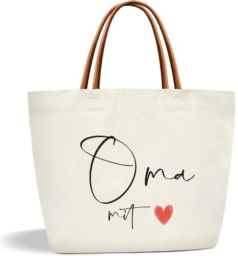 Toozen Geschenke für Oma, Canvas Tragetasche, Baumwolltasche Shopper Tote Bag, Personalisierte Geschenke für Oma zum Geburtstag Weihnachten Ostern Frauentag Muttertag