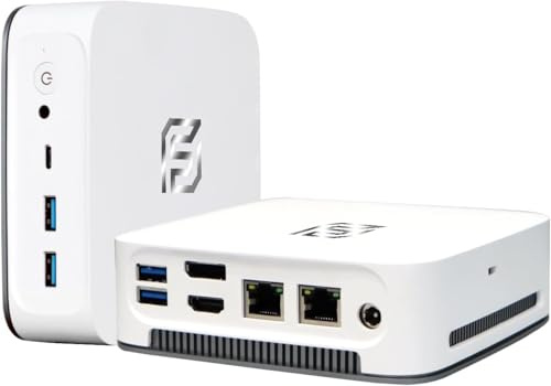 FUNYET Mini PC Laptop,Win 11 Pro, 16 GB de RAM DDR4, SSD de 512 GB,Portatile Procesador N95 (hasta 3,4 GHz), HDMI+ DisplayPort/RJ45 x2/USB 3.2/WiFi/Bluetooth 5.0 Compatible con Pantallas 4K, Blanco