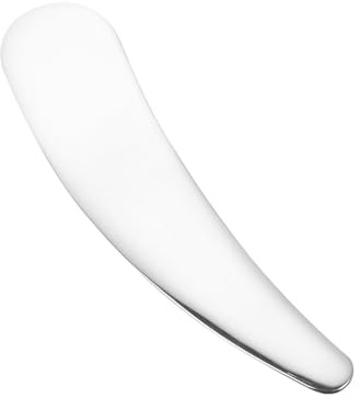 MINAOLULUS Cuillère à Crème Visage pour Appliquer des Soins Fins en Acier Inoxydable Argenté, Spatule Compacte et Pratique pour Maquillage et Transport en Poche