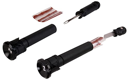 Zefal Zéfal ZEFAL Unisex – Erwachsene Zéfal Reparatur Tubeless Z Bar Plug 2 Griffeinsätze mit Ahle, Messer, Gummis (1 Set), Schwarz, Universal