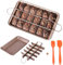 Brownie Pan Brownie Tin with Dividers, 18-Cavity and 12 by 8 inches, 900g Thickened Non-Stick Divided Brownie Tin for Baking /Precut Brownie Tray for Professional Slices, Carbon Steel (Champagne Gold)