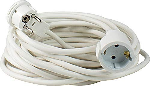as - Schwabe Verlängerungsleitung 10 m mit Flachstecker - Weiß, 51021 | Verlängerungskabel mit Schutzkontaktstecker & Schutzkontaktkupplung - für den Innenbereich - extrem flach - 230V, 16A - IP20