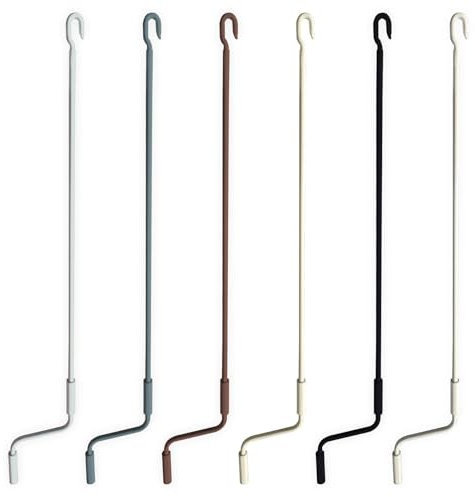 Manovella per Tende da Sole in Ferro Zincato con Diametro 1,5 cm e Lunghezza da 100 a 250 cm. Comoda Impugnatura Ergonomica in Plastica. Asta di Manovra per Tende da Sole (ANTRACITE, 180 CM)