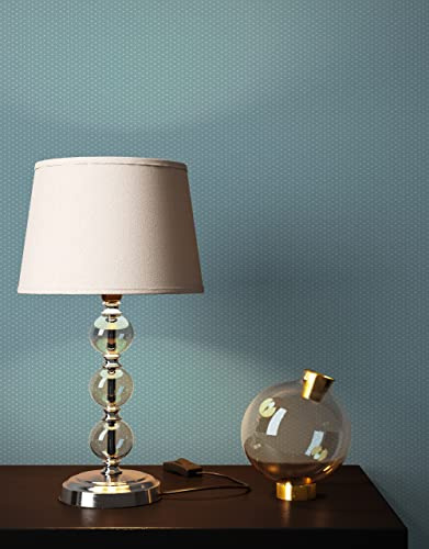 Newroom Vliestapete Blau Punkte Tapete Landhaus Wohnzimmer | Feine helle Tupfen auf mattem Taubenblau, skandinavische Optik, Mustertapete für Schlafzimmer, Küche und Flur