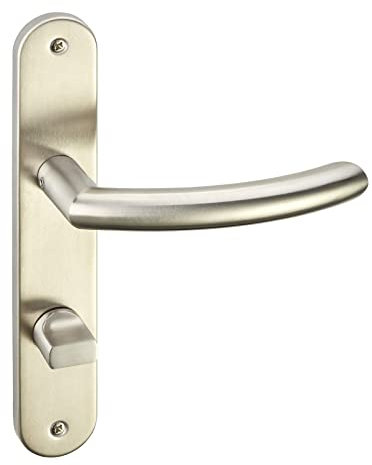 1 Jeu de poignées de porte LINUS brossé Poignée de porte de Salle de bain (toilette) sur une longue plaque Ensemble de salle de bain avec matériel de fixation de Sotech