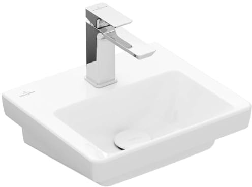 V&B Handwaschbecken Subway 3.0 37x30,5cm, eck., m HL/o Überlauf, weiß