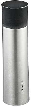 Relaxdays Termo para Café Acero Inoxidable, 500 ml, Botella Térmica Hermética, Bebidas Calientes y Frías, Vaso, Plateado, 26 x 7 cm
