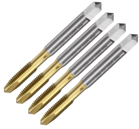 QUARKZMAN 4 Stück Maschine Gewindebohrer Spitze M6 x 1 Metrisch | Spitzengewindeschneider HSS M2(6542) Universelle und Hochwertige Gewindebohrer Titanbeschichtete Oberfläche