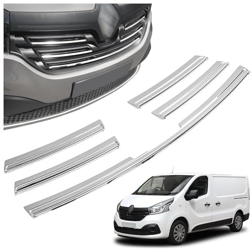 CHROMEMASTER | Compatible con Renault Trafic 2014-2019 | Molduras del Radiador Delantero; Rejillas para el Coche; Acero inoxidable Pulido | Nuevo, Atractivo Aspecto del Vehículo