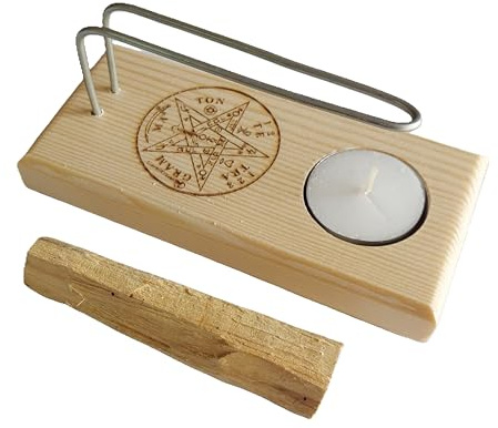 ARTSOJA Palo Santo Quemador con Varillas metalicas para Palo Santo Incluye Vela y Palo Santo Modelo Nudo de Bruja. Purifica Las Energías, Limpieza de casa, Negocio, Aura, Ritual