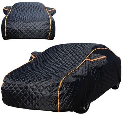 Hagelschutzplane Auto für Volkswagen Sharan 2 2010-2022 Atmungsaktiv Autoabdeckung Outdoor mit Reflexstreifen,UV-beständig,Reißfest,Schutz vor Hagel,Regen,Sonne,Staub für PKW,SUV,Vollgarage Schwarz