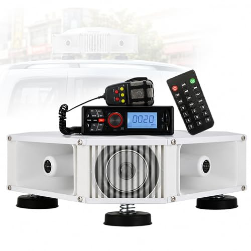 YIYIRAN Altoparlante Pubblicitario da Tetto per Esterni con Amplificatore Bluetooth, Megafono per Auto, Microfono, Telecomando E Riproduzione delle Registrazioni, 4 Tweeter + 4 Woofer 400w