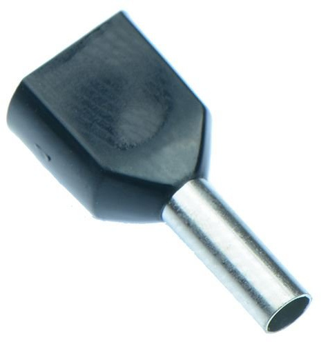 100 puntali isolati neri a doppia corda, 1,5 mm, confezione da 100
