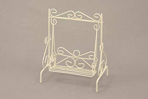 Dekop Miniatur Minigarten, Hollywoodschaukel Mini, weiß, Höhe ca. 9cm (44444635097023)