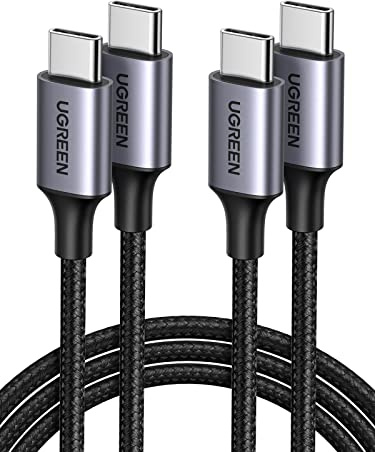 UGREEN USB C auf USB C Kabel 2 Stück 60W PD 3.0 PPS USB C Ladekabel 2 Pack kompatibel mit iPhone 16 Pro Max, iPhone 15, Galaxy S24 A55 A35 Pixel 9 MacBook Air iPad Pro/Air 2024 Steam Deck usw. (1M)