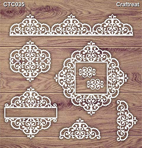 CrafTreat Reusable Laser Cut Chipboard Embellishments for Card Making and Scrapbooking - Decorative Motifs - Size: 5.5X6 Inches - Embellishments for Crafting - Laser Cut Chipboard Decorative