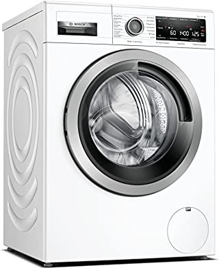 Bosch WAV28M43 Serie 8 Smarte Waschmaschine, 9 kg, 1400 UpM, Made in Germany, Fleckenautomatik entfernt 4 Fleckenarten, ActiveWater Plus maximale Energie- und Wasserersparnis, Nachlegefunktion
