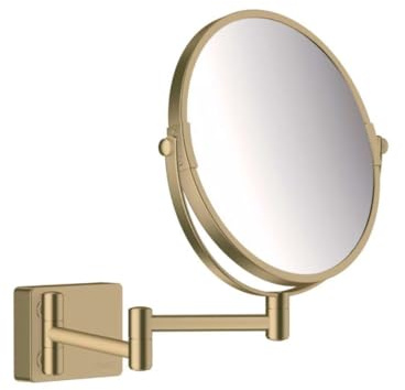 hansgrohe Kosmetikspiegel AddStoris, Rasierspiegel schwenkbar, Makeup Spiegel, Brushed Bronze