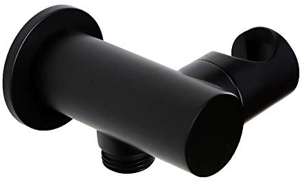 Sensun Support de pommeau de douche rond réglable G1/2 avec raccord mural pour douchette coude Noir