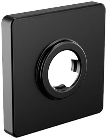 Moen 147572BL Modern Square Shower Arm Flange, Matte Black