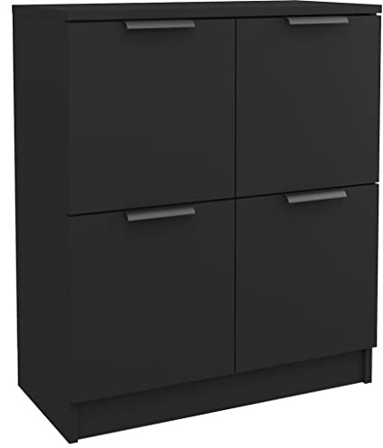vidaXL Sideboard Kommode Anrichte Schrank Beistellschrank Mehrzweckschrank Standschrank Wohnzimmer Schwarz 60x30x70cm Holzwerkstoff