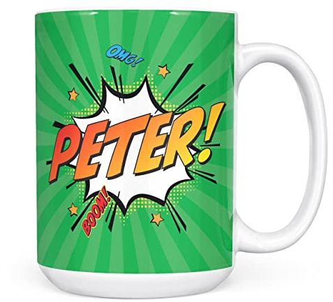 Mug Monster Taza con nombre personalizado, regalo personalizado con texto Taza de café de cerámica, regalo para hombres o mujeres, taza extra grande y gigante disponible, taza blanca de 15 onzas,