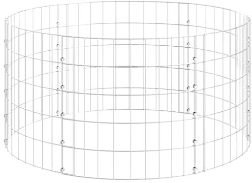 Gabionen-Hochbeet Steinkorb-Pflanzkübel rund Gabionen-Säulen Steingabionen Steinkorb Gabione Säule Verzinkter Stahl Ø100x50 cm
