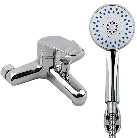 Rubinetto vasca da bagno miscelatore vasca da bagno MOKEKA rubinetto doccia da muro (Rubinetto + Doccetta)