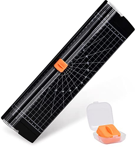 Flintronic A4 Paper Cutter, Scrapbooking Tool, Paper Trimmer Guillotine with Automatic Security Safeguard for Scrapbooking, Labels, Coupon, Card, Craft Paper and Photos (Black)