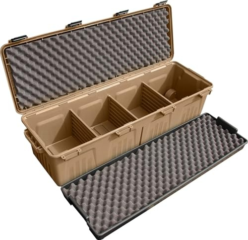 MTM TRC39 Tactical Rifle Crate with Wheels 39” Single Scope Hard Rifle Gun Carrying Case, Lockable All Weather Shooting Gear Storage Box ideal for Range or Field, Made in USA, Dark Earth