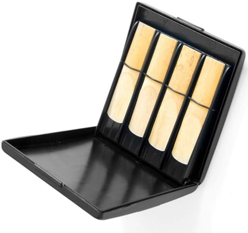 Saxophone Reed Case, Alto/Tenor Saxophone Clarinet Reed Guard Woodwinds Instrument Vitalizer Waterproof Storage Box Bass Clarinet Reeds Storage Holder for 8 pcs Reeds
