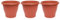 AC - Pack de 3 Macetas Mediterráneas - Plástico Resistente - Ideal para el Hogar, Plantas, Jardín, Decoración. - Cuidado de Plantas - Forma Redonda - 25 cm - Color Marrón