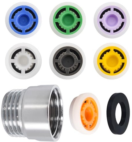 7er-Set Brause Durchflußbegrenzer, Dusche Brause Durchflußbegrenzer, Dusche Wassereinsparung Geeignet, Wasserdurchflussbegrenzer 4L/ 5L/ 6L/ 7L/ 8L/ 10L/ 12L für Duscharmaturen, Küche, Bad, Hotel