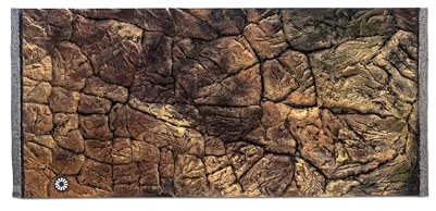 WYSKONT Aquarium Rückwand Rodos - Strukturrückwand - Aquarium Hintergrund - Aquarium Zubehoer - Hintergrund - Aquarium Deko - 97x45 cm - braune Farbe - Aquarium Groß