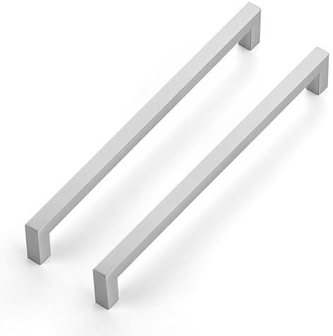 5 Stück Schrankgriffe 256mm Möbelgriffe Silber Griffe für Küchenschränke | Rostfreier Edelstahl, Geradliniges Griffprofil, Für Küchenschränke, Schubladen, Kommoden, Türen, Möbelprojekte, Wohnmöbel
