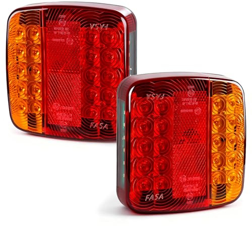 Yuanjoy 2 Stück LED Anhänger Rücklicht, 12V 24V Rückleuchten, IP67 Wasserdicht mit Brems, Rücklicht, Indikator, Kennzeichenbeleuchtung für LKW, Wohnwagen, Van, Traktor