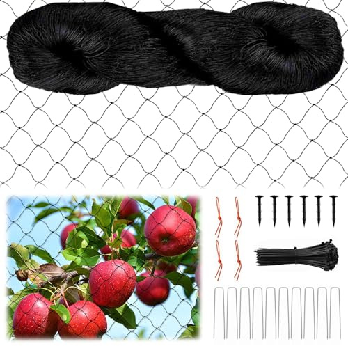SLTAXAR Filet anti-oiseaux en nylon 7,5 mx15 m filet anti-pigeons noir maille 6 x 6 cm filet pour oiseaux de jardin indiqué pour protéger les jardins étangs vergers