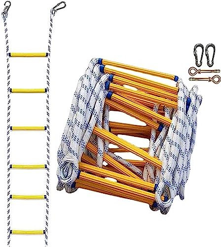 PNAJFUEL Sicherheitsleiter, Strickleiter, Notleiter Für Feuerflucht – Feuerleitern – Fluchtleiter Mit Karabinern/L 3 Meters