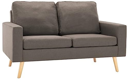 HETFTJN Recamiere Schlafsofa Bigsofa Lounge Sofa - 2-Sitzer-Sofa Taupe Stoff für Jugendzimmer Büro Hotelzimmer Schlafzimmer