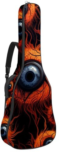 Bassgitarrentasche mit Art Halloween Augäpfeln 74, Akustikgitarrentasche 101,6 cm E-Gitarrenkoffer, wasserdichte Oxford E-Gitarre Gigbag für akustische klassische Gitarre, Ukulele,