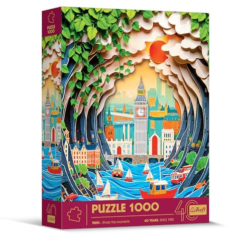 Trefl - Puzzle mit 3D-Effekt, London - 1000 Teile | 40 Jahre Trefl, Paper Art, Premium-Puzzle für Erwachsene und Kinder ab 14 Jahren