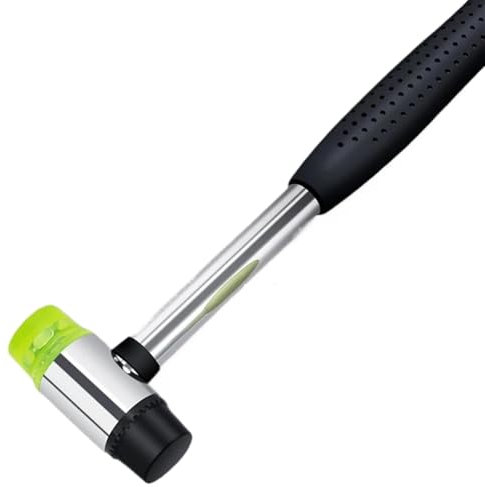 LUYSGBXR Gummihammer 25/30/35/40 mm Gummihammer, doppelseitig, for Arbeiten mit Glasfenstern, Nylonhammer mit rundem Kopf, rutschfestem Griff, Heimwerker-Handwerkzeug(35mm)