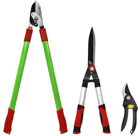 BOOMET Gartenschere Set · Astschere, Heckenschere & Rosenschere · Gartenscheren für dicke Äste, Hecken, Sträucher, Reben & Rosen · Profi Garten Scheren klein & groß