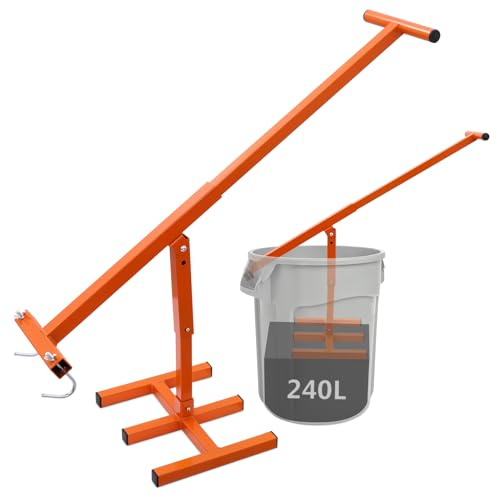 Sararoom Manual Bin Compactor, Adjustable Hand-Held Garbage Compressor Suitable for Different Heights of Bins, Space-Saving Design, Wheelie Bins Compactor for Home Kitchen Restaurant - Orange